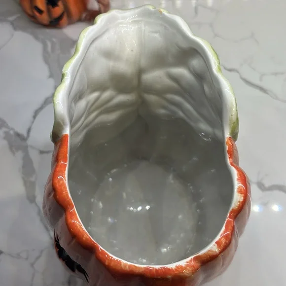 Halloween Pumpkin Pitcher and creamer Fitz & Floyd 1989 - Picture 8 of 10